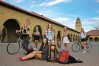 Stanford women's golf team pose for pictures with their National Championship trophy on campus. L to R: Casey Danielson, Calli Ringsby, Lauren Kim, Shannon Aubert, Mariah Stackhouse, Sierra Kersten and Quirine Eijkenboom.