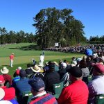 Amateur Cheng Jin of China plays a shot to the second green during the first round of the 2016 Masters Tournament at Augusta National Golf Club.