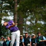 Smylie Kaufman plays his shot from the fourth tee during the final round of the 2016 Masters Tournament at Augusta National Golf Club.