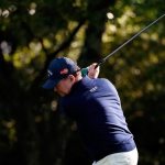 Tom Watson takes a practice swing on the second hole during the first round of the 2016 Masters Tournament at Augusta National Golf Club.