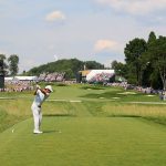 OAKMONT, PA - JUNE 19: Andrew Landry of the United States plays his shot from the second tee during the final round of the U.S. Open at Oakmont Country Club on June 19, 2016 in Oakmont, Pennsylvania.