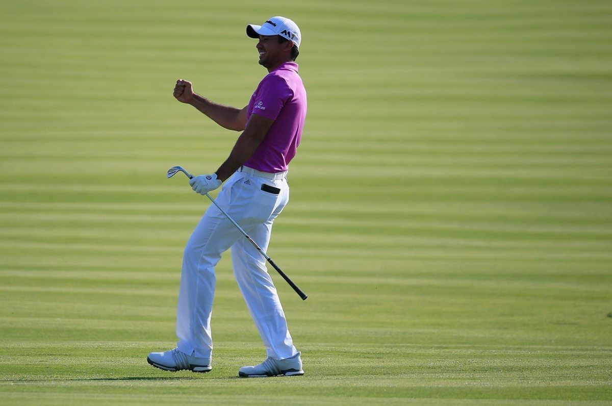 OAKMONT, PA - JUNE 19: Jason Day of Australia celebrates after his birdie putt on the 12th hole during the final round of the U.S. Open at Oakmont Country Club on June 19, 2016 in Oakmont, Pennsylvania. (Photo by Rob Carr/Getty Images)