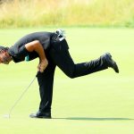 OAKMONT, PA - JUNE 19: Scott Piercy of the United States reacts to a missed putt on the fifth hole during the final round of the U.S. Open at Oakmont Country Club on June 19, 2016 in Oakmont, Pennsylvania. (Photo by Andrew Redington/Getty Images)