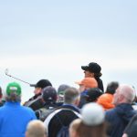 Phil Mickelson tees off on the 5th hole during the final round of the British Open. (Getty Images)