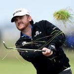 J.B. Holmes plays his second shot on the 2nd hole during the final round of the British Open. (Getty Images)