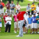 David Boote watches his second shot on the second hole during quarterfinal round of match play at the 2016 U.S. Amateur at Oakland Hills Country Club in Bloomfield Hills, Mich. on Friday, Aug. 19, 2016. (Copyright USGA/Jeff Haynes)
