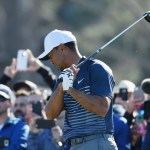 There was frustration aplenty for Tiger Woods after many of his tee shots this weekend. He hit only 17 fairways. (Donald Miralle/Getty Images)