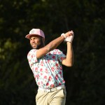 Wide receiver Golden Tate of the Detroit Lions will have a new coach this season. But this week was all about golf during the Genesis Open Pro-Am. (TGR Live/JD Cuban.)