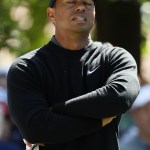 iger Woods was not happy with his tee shot on the fourth hole Thursday at Augusta National Golf Club. (Jamie Squire/Getty Images)