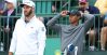 Dustin Johnson got out in front of Tiger Woods on the first hole Thursday has stayed there since. (Credit: Brad Penner-USA TODAY Sports)