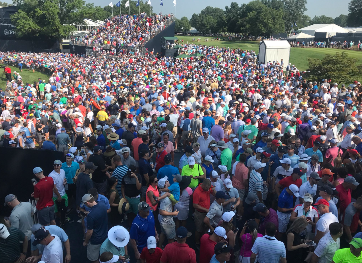The masses turned out in full force for the PGA Championship early Saturday. (Dan Kilbridge/Golfweek)