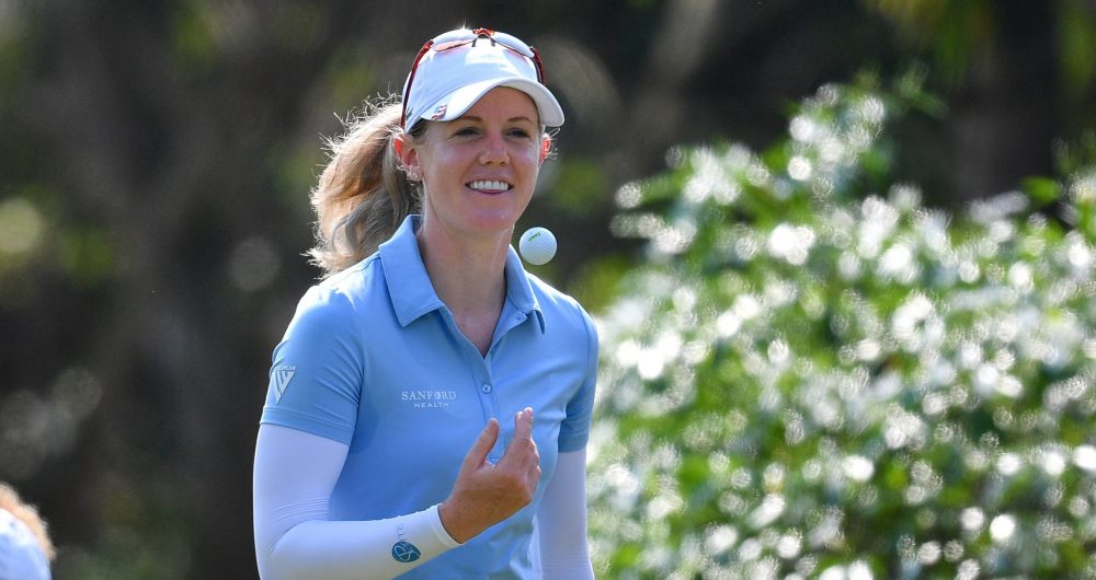 CHONBURI, THAILAND - FEBRUARY 22: Amy Olson of United States smiles during the second round of the Honda LPGA Thailand at the Siam Country Club Pattaya on February 22, 2019 in Chonburi, Thailand. (Photo by Thananuwat Srirasant/Getty Images)