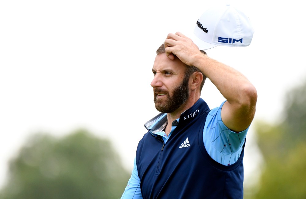 Dustin Johnson walks off the third tee box during the second round of the U.S. Open at Winged Foot Golf Club - West