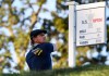 Bryson DeChambeau plays his shot from the 17th tee during the third round of the U.S. Open at Winged Foot Golf Club - West