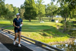 Sierra Brooks walks across the bridge to the 3rd hole during the final round of the Marathon LPGA Classic at Highlands Meadows Golf Club