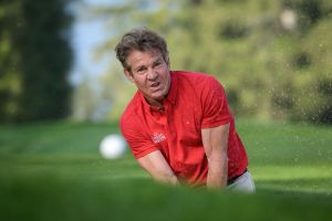 Dennis Quaid during a pro-am ahead of the Omega European Masters on August 28, 2019 in Crans-Montana