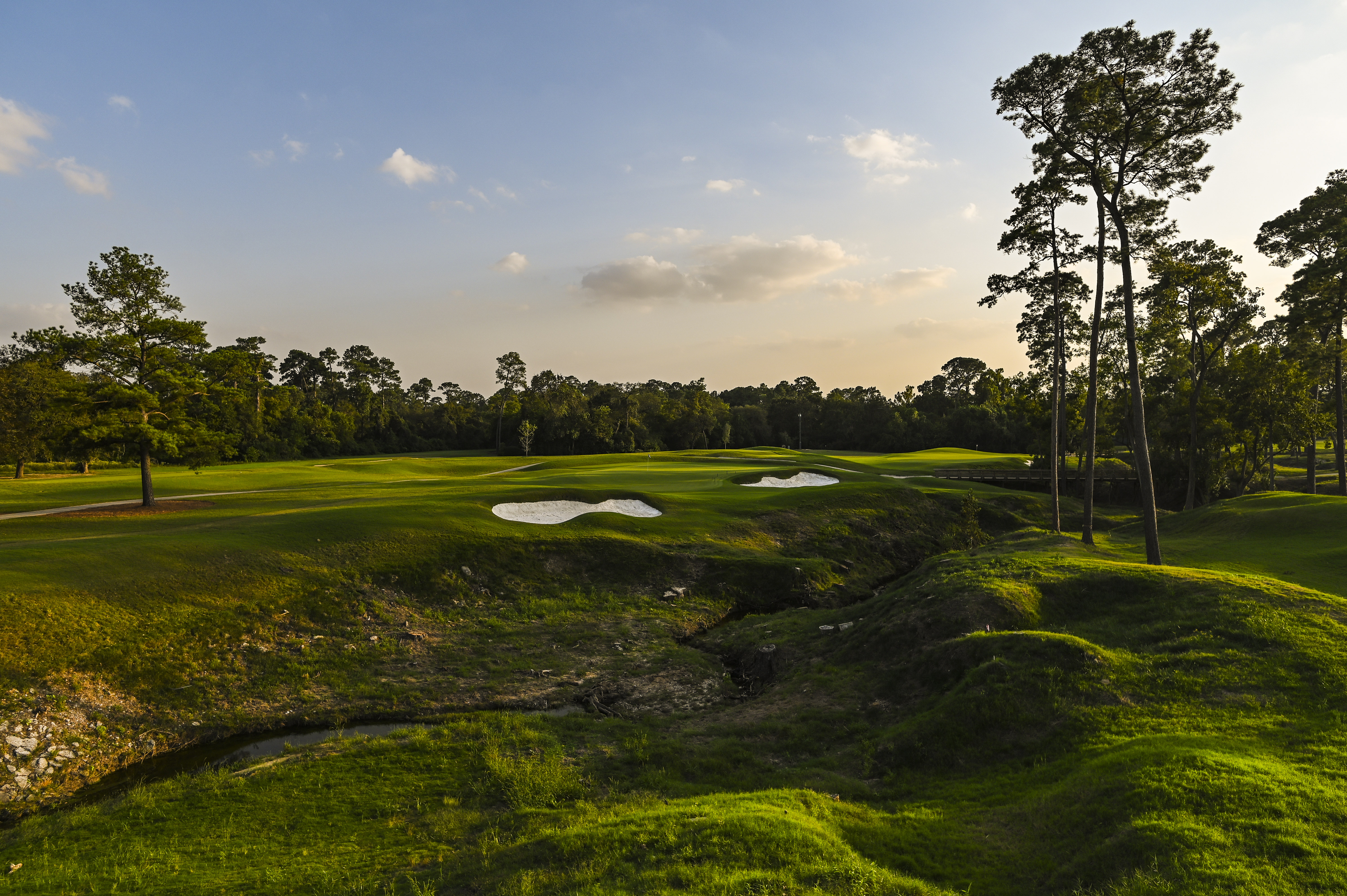 A course scenic view from the second hole tee box during previews for the Vivint Houston Open at Memorial Park Golf Course on October 13, 2020 in Houston, Texas