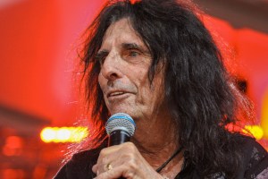 Alice Cooper speaks at Alice Cooper's 22nd Annual Rock and Roll Golf Classic at the Las Sendas Golf Club in Mesa on April 27, 2019