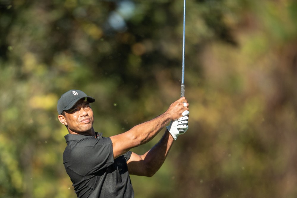 Tiger Woods and Charlie at 2021 PNC Championship