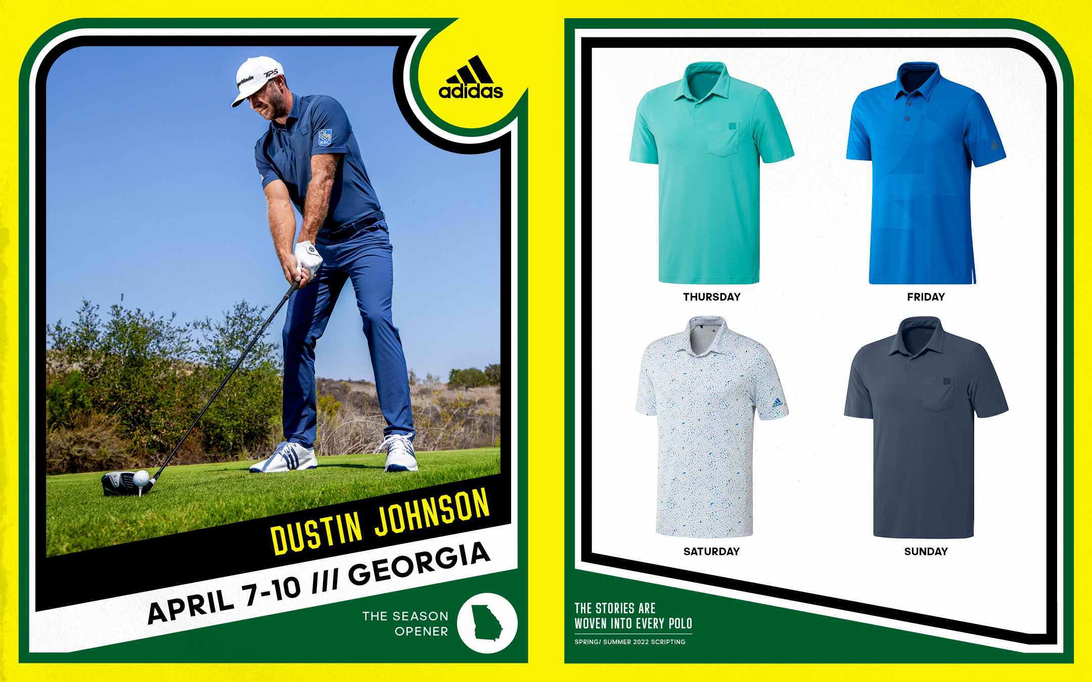 Dustin Johnson Adidas Masters scripting