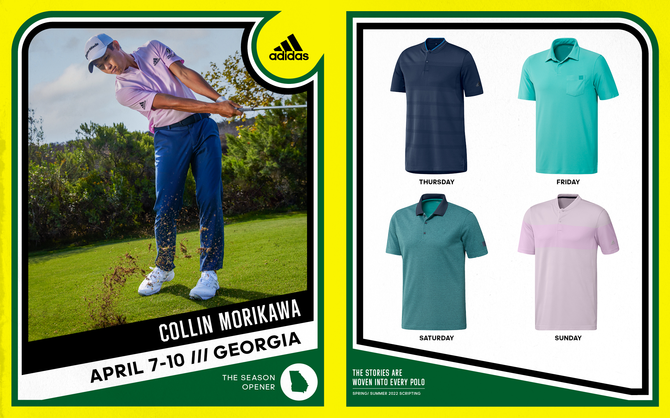 Collin Morikawa Adidas Masters scripting