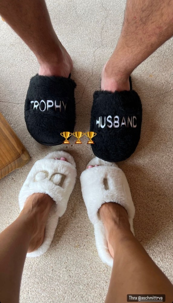 Jena Sims and Brooks Kopeka slippers
