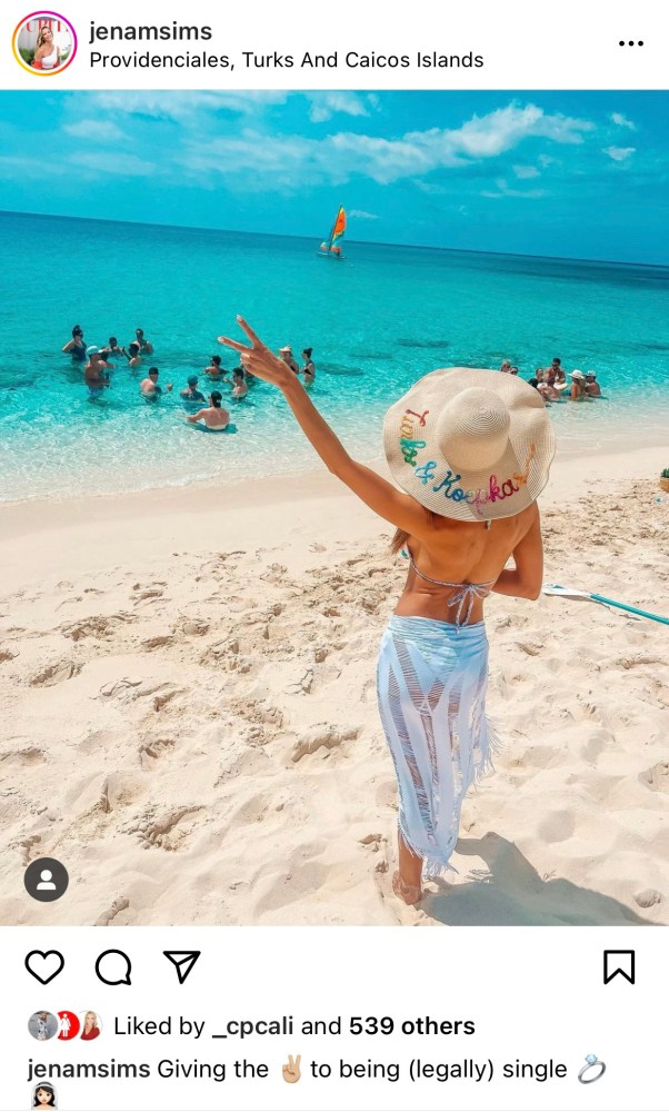 Jena Sims wearing celebratory floppy hat