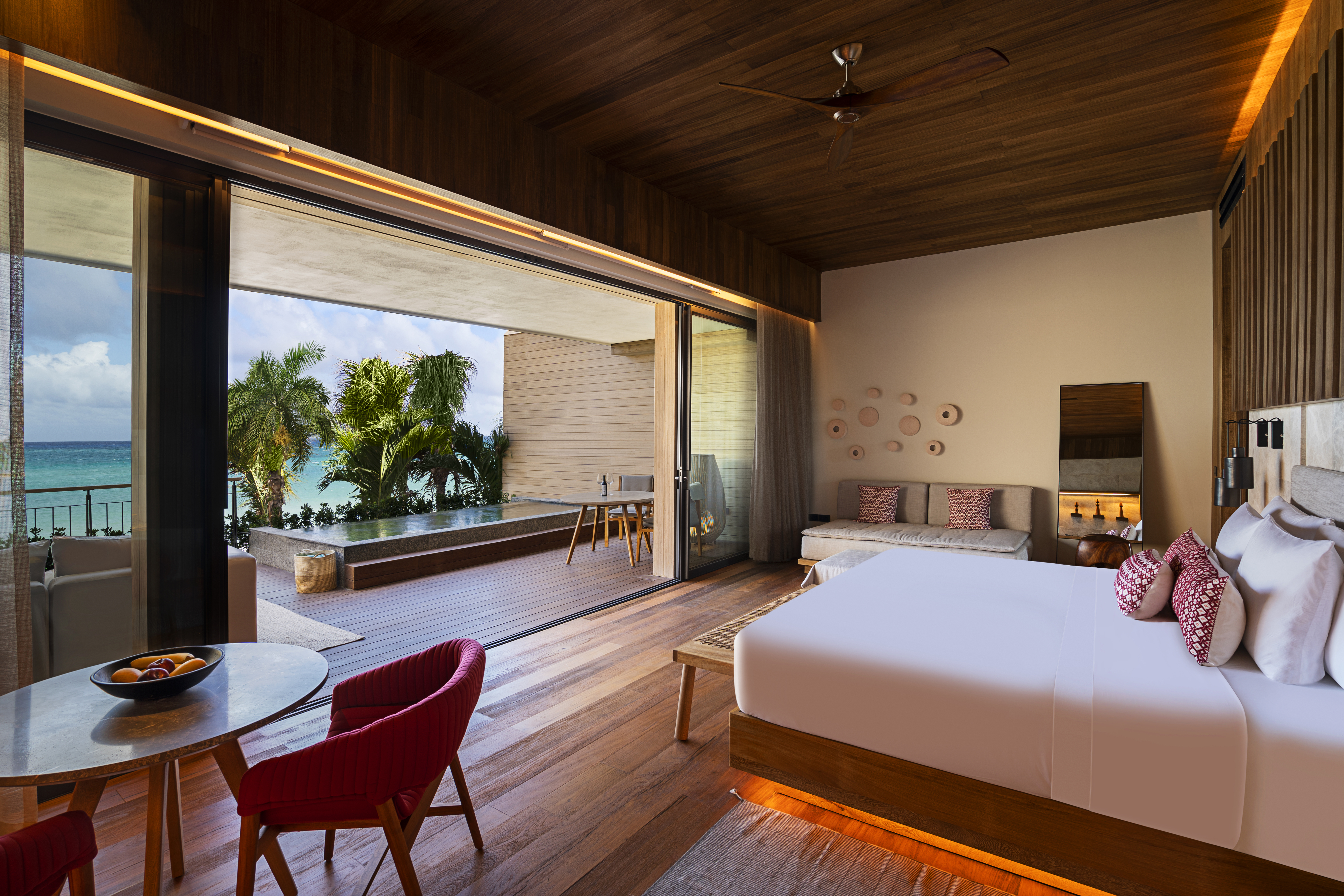 King Size bed at Beachfront Pool Suite 2nd floor