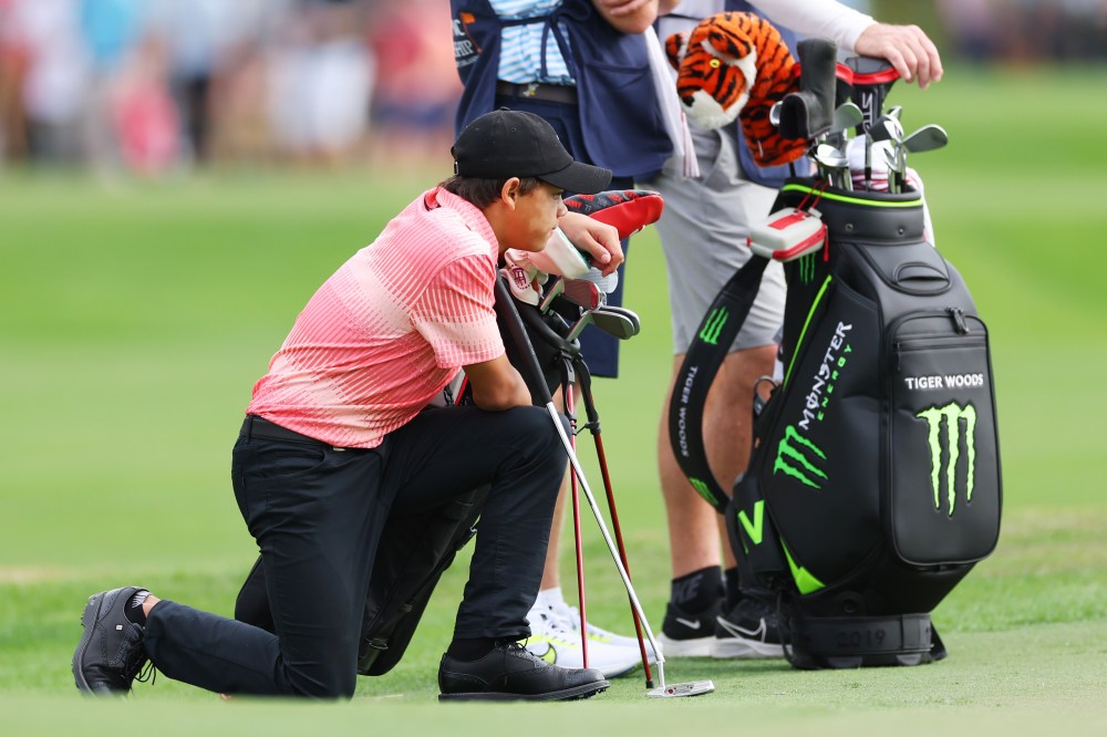 Tiger, Charlie at 2022 PNC Championship