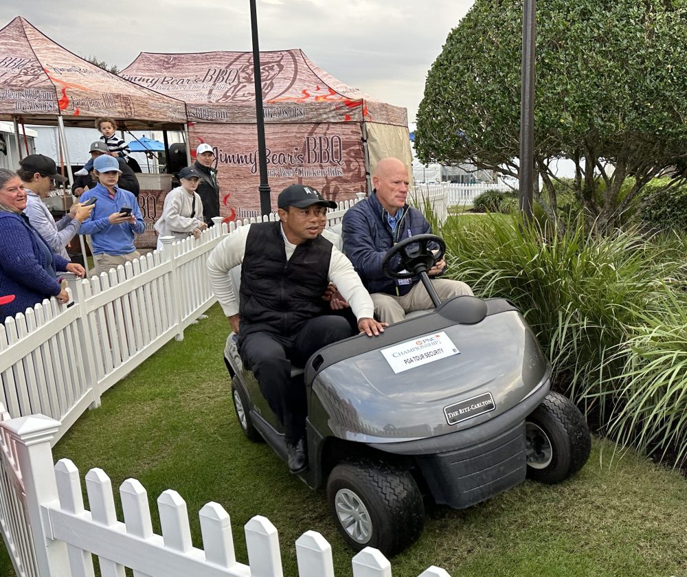 Tiger, Charlie at 2022 PNC Championship