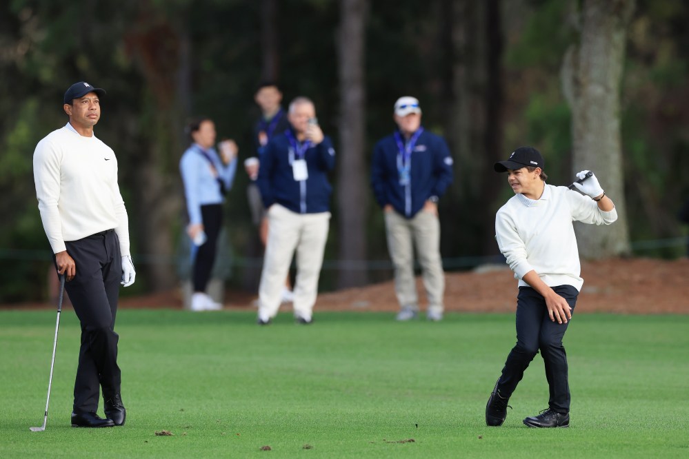 Tiger, Charlie at 2022 PNC Championship