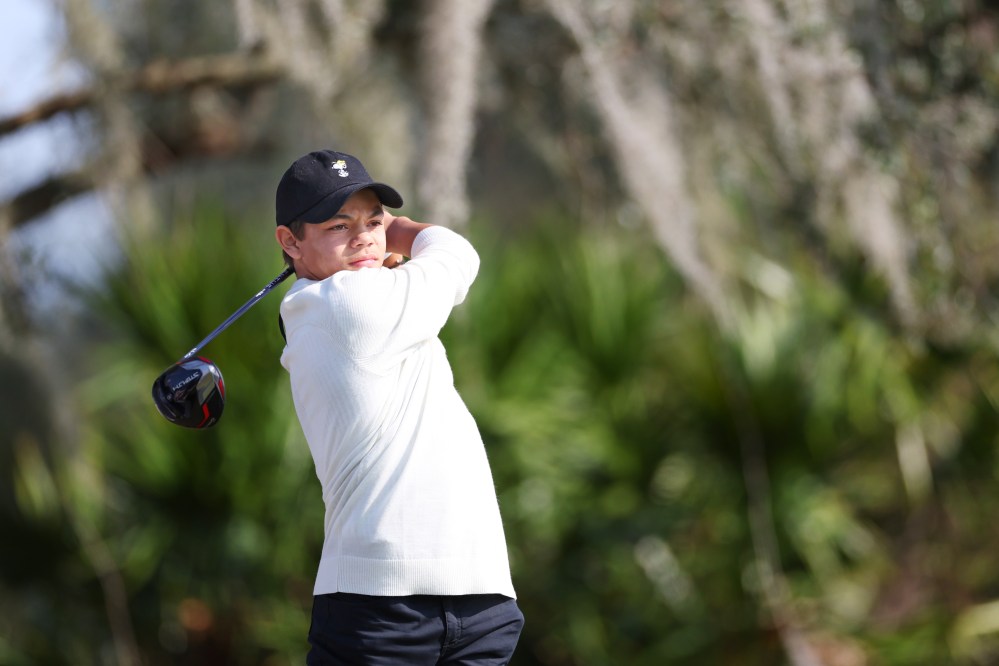 Tiger, Charlie at 2022 PNC Championship