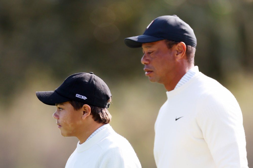 Tiger, Charlie at 2022 PNC Championship