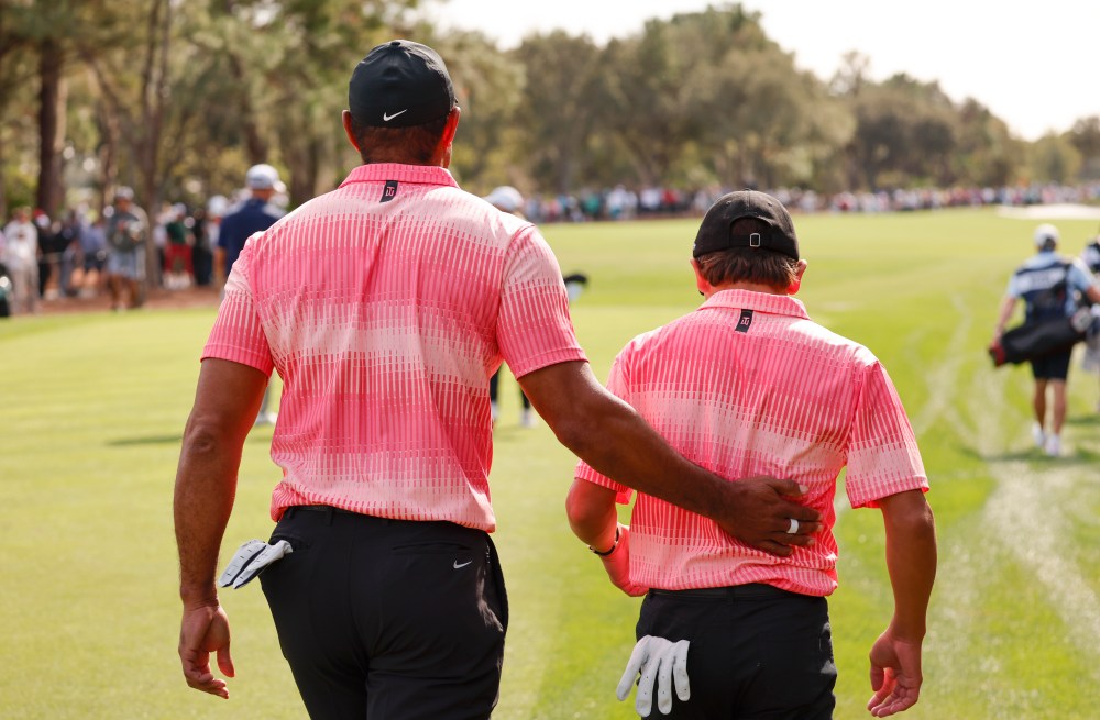 Tiger, Charlie at 2022 PNC Championship
