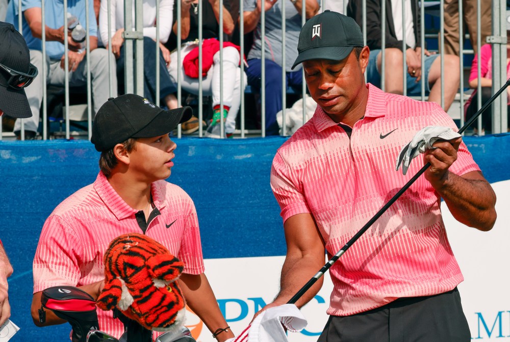 Tiger, Charlie at 2022 PNC Championship
