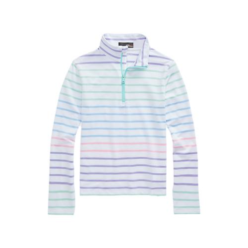 Ralph Lauren - Girls Striped Long Sleeve Quarter Zip