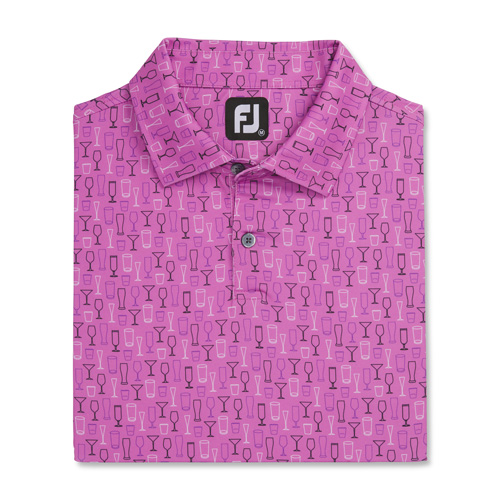 FootJoy - Lisle Glass Print Self Collar Polo