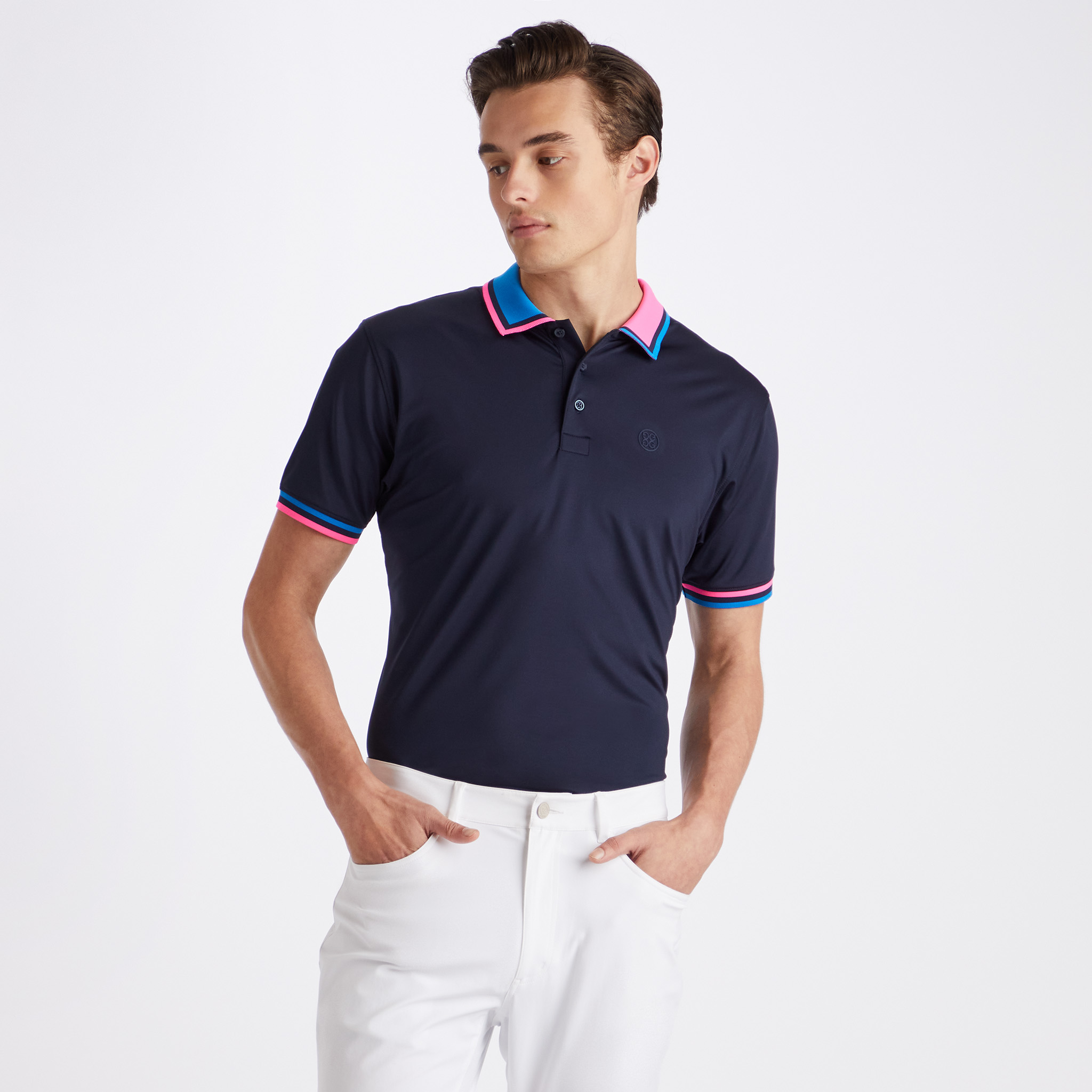 G/FORE - Two Tone Rib Collar Tech Jersey Slim Fit Polo