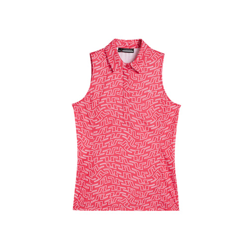 J.Lindeberg - Dena Logo Print Sleeveless Polo Shirt