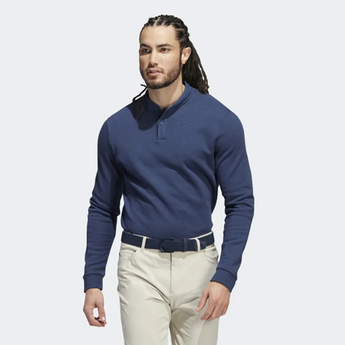 Go-To Long Sleeve Henley Polo Shirt