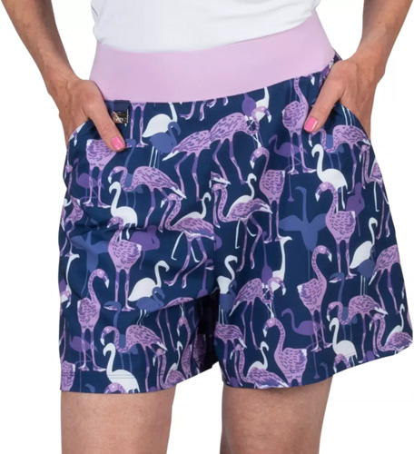 Nancy Lopez Golf 18" Flamingo Romper Golf Shorts