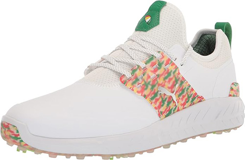 PUMA Men's Ignite Articulate Palmer Camo Golf Shoe, White Silver/Amazon Green