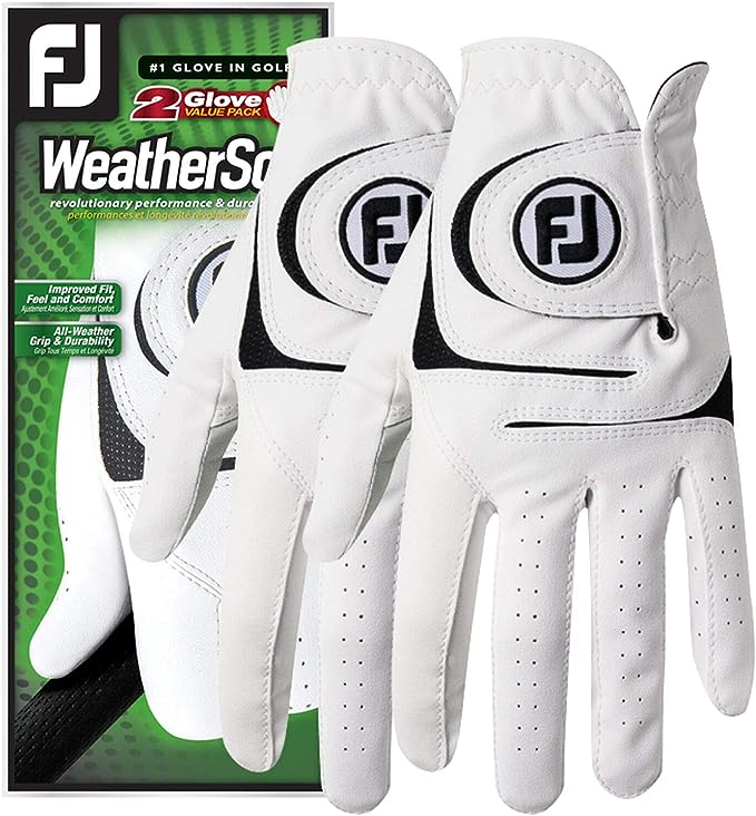 FootJoy Men's WeatherSof Golf Gloves, Pack of 2