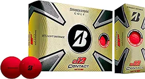 Bridgestone Golf e12 2023 Contact Golf Balls, Red