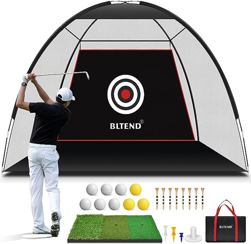 10x7ft Golf Practice Nets for Backyard Driving with Golf Mat