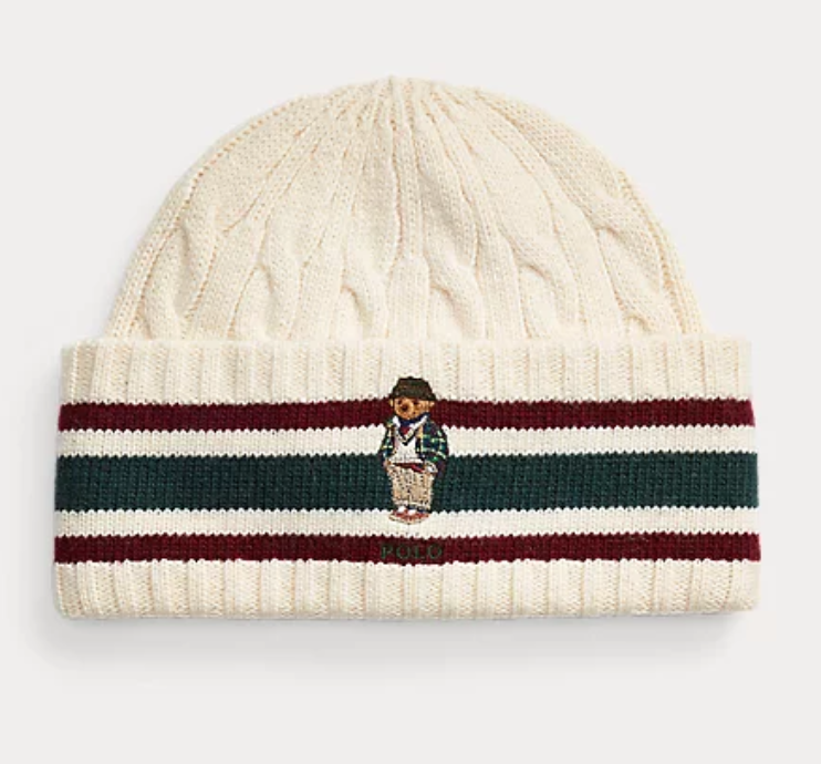 Ralph Lauren Polo Bear Cable-Knit Cricket Beanie