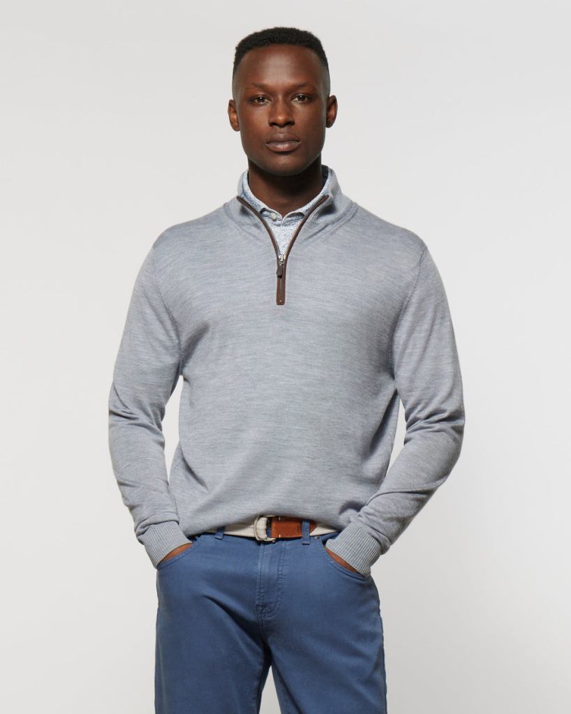 Baron Lightweight Wool Blend 1/4 Zip Pullover Sweater (johnnie-O)
