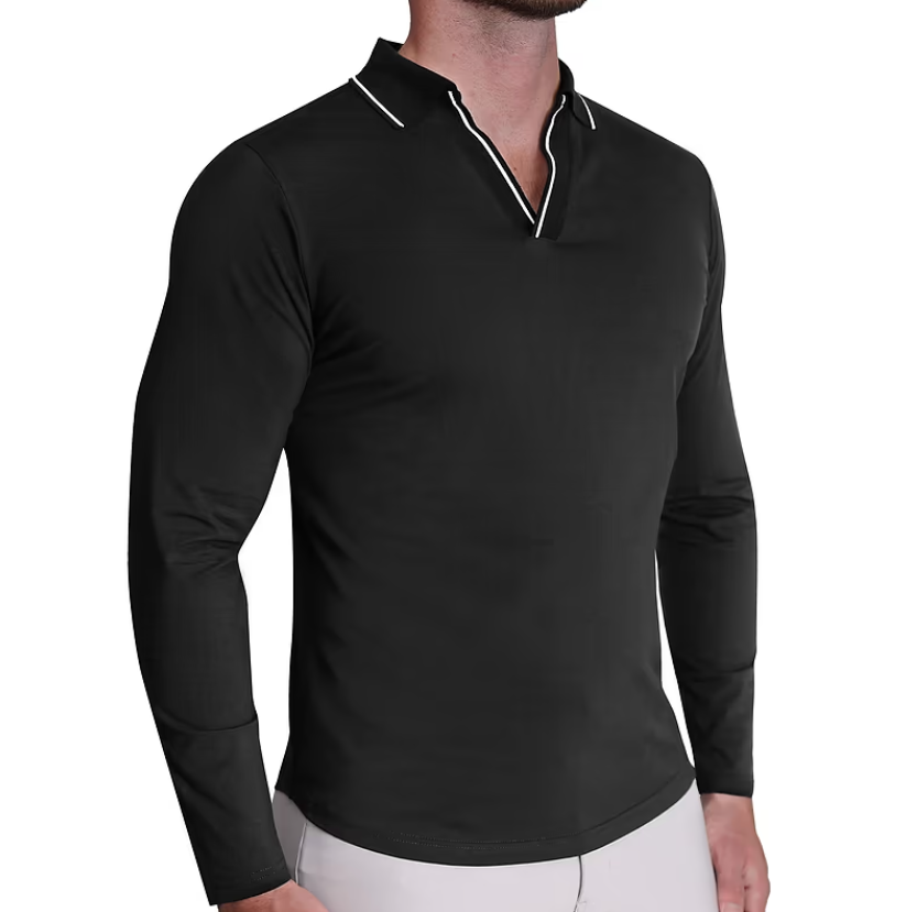 State & Liberty Tipped Long-Sleeve Polo