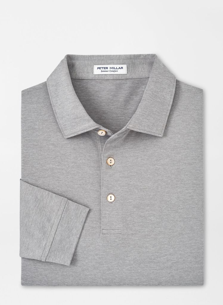 Peter Millar Solid Stretch Jersey Long Sleeve Polo