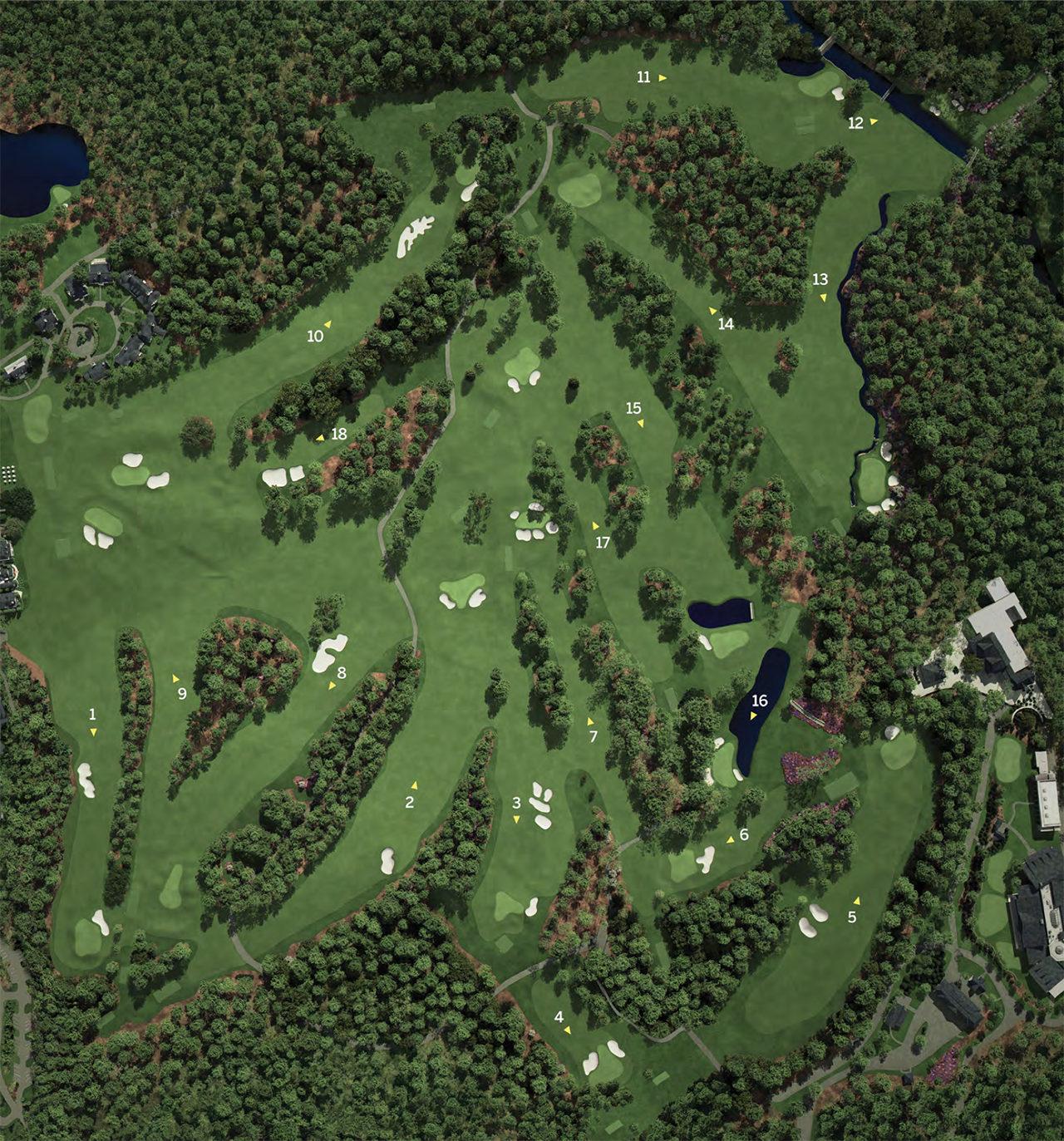 Augusta National course map routing